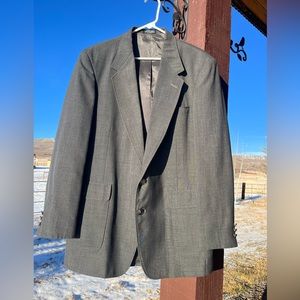 Towncraft Blazer Jacket Size 42 L Gray Wool Blend Suit Pockets